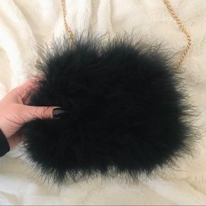 Black Fur Crossbody Bag 🖤✨